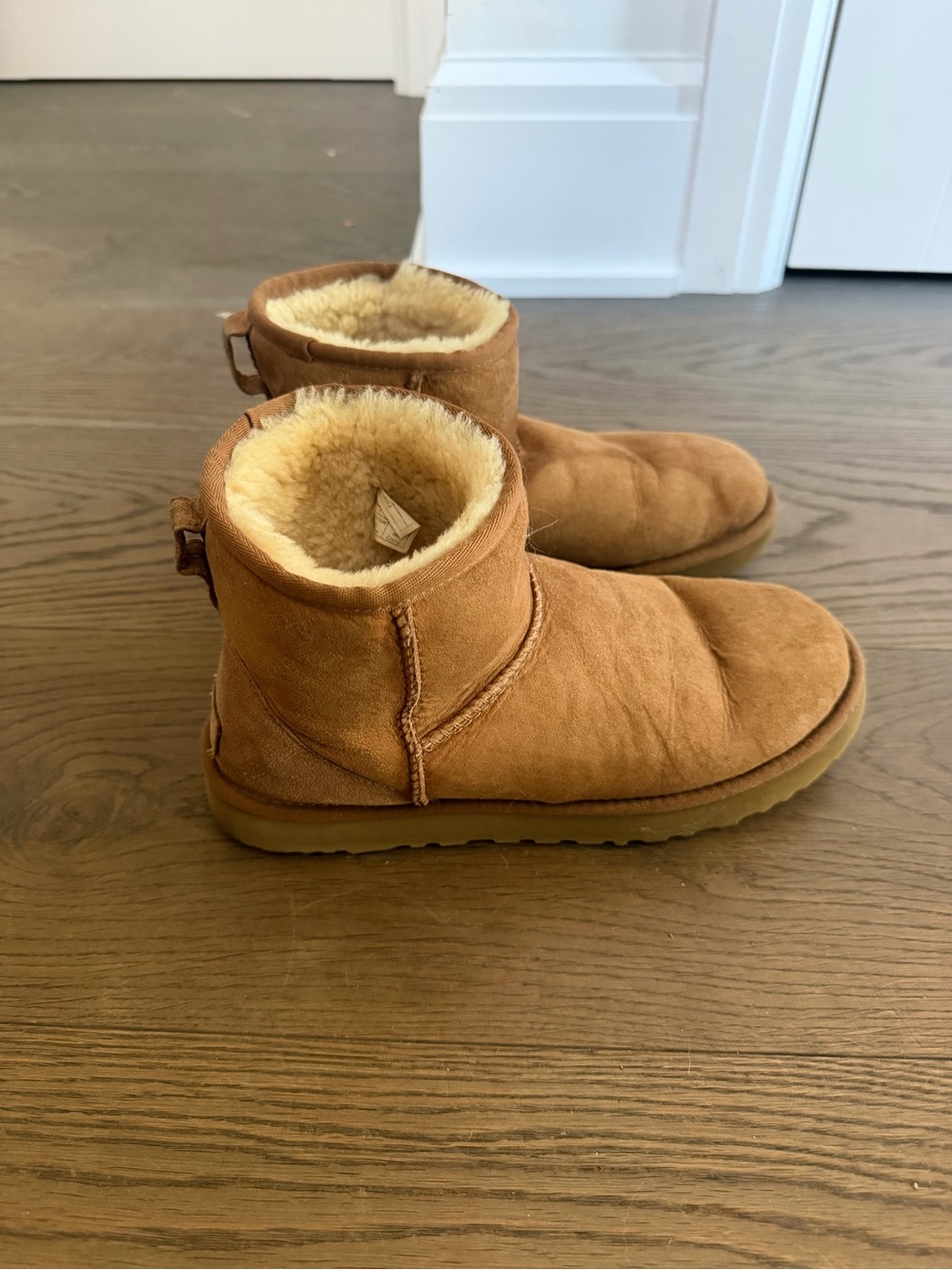 UGG Chestnut Suede Shearling-Lined Short Booties